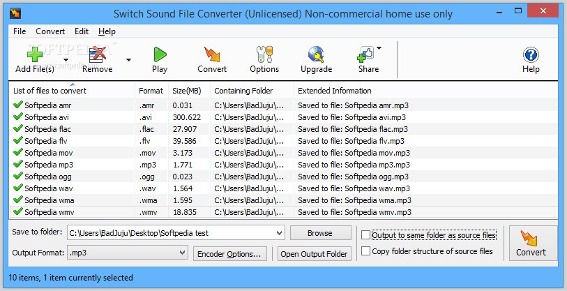 Switch audio converter windows